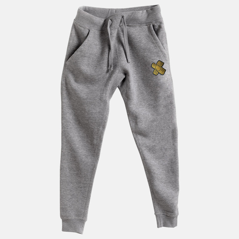 Metallic Gold Embroidered BMF Bunny Face Premium Heather Jogger