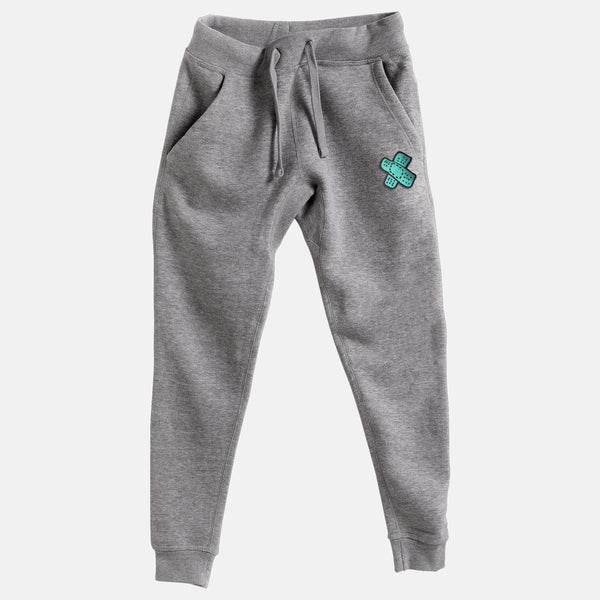 Mint Embroidered BMF Bunny Face Premium Heather Jogger