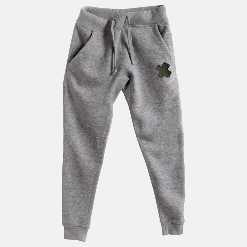 Olive Embroidered BMF Bunny Face Premium Heather Jogger