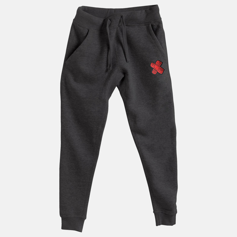 Red Embroidered BMF Bunny Face Premium Heather Jogger
