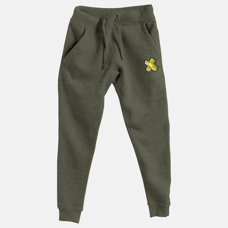 Yellow Embroidered BMF Bunny Face Premium Heather Jogger