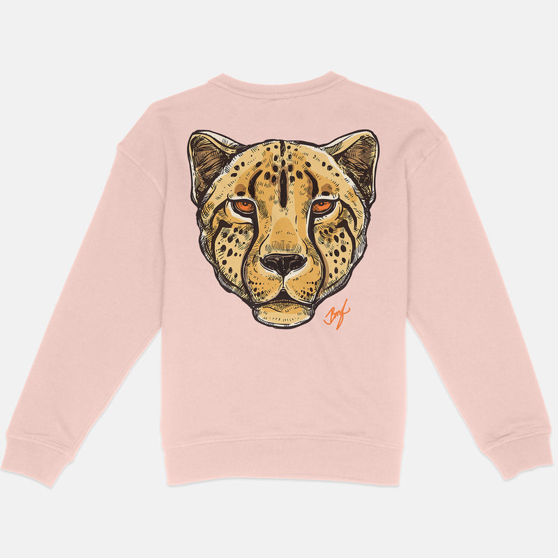 Starfish Orange Embroidered BMF Leopard Head Premium 450 gm. Crew Neck