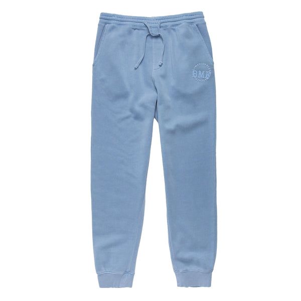 Light Blue Embroidered BMF Pigment Dyed Joggers