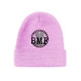 Light Grey Embroidered BMF Bunny Rib Knit Beanie