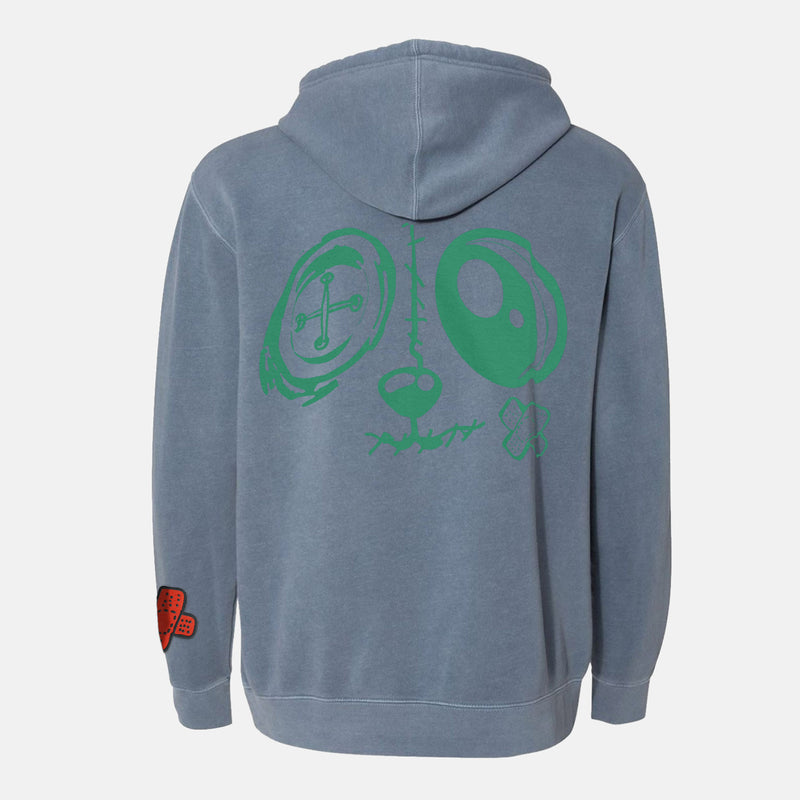 Jordan 1 Lucky Green Red BMF Bunny Face Pigment Dyed Hoodie