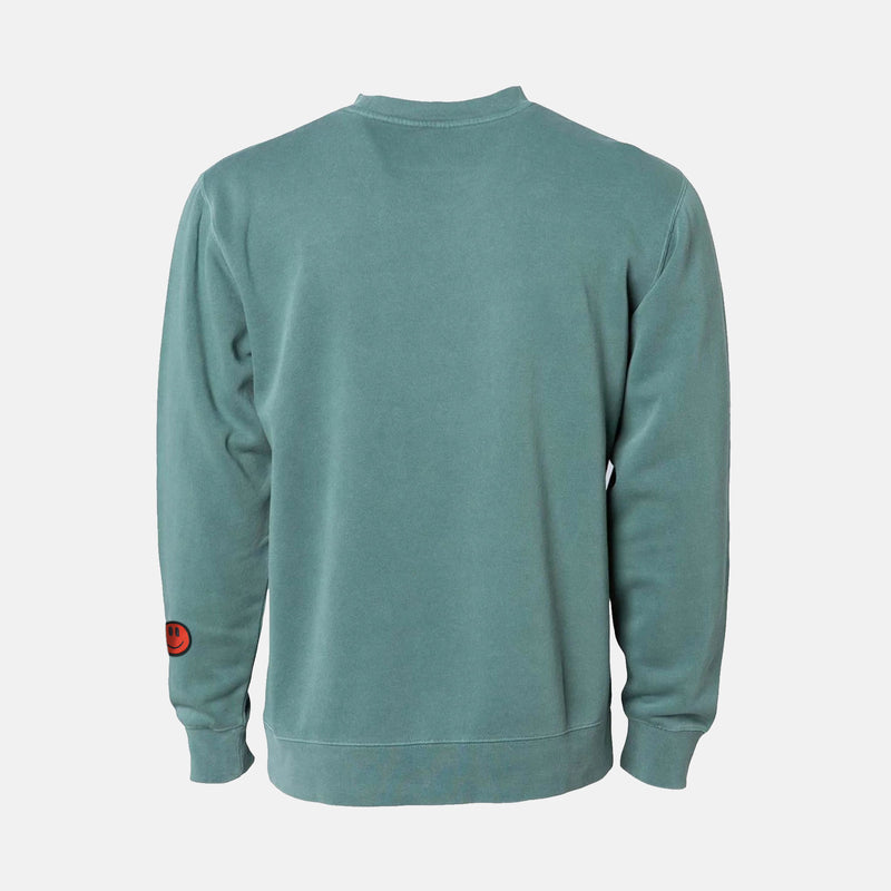 Jordan 1 Lucky Green Red BMF Smiley Pigment Dyed Crew Neck