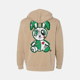 Jordan 1 Lucky Green Red Embroidered BMF Bunny Pigment Dyed Hoodie