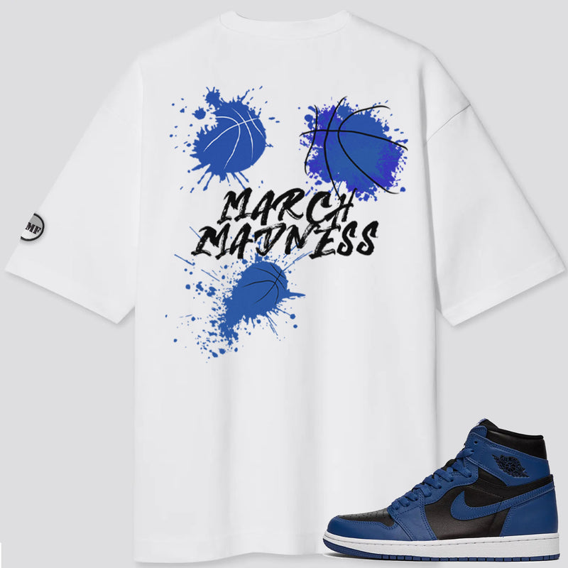 Jordan 1 Dark Marina Blue MM Splash Oversized T-Shirt