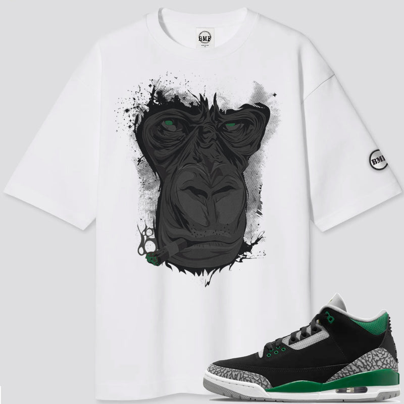 Jordan 3 Pine Green Smoking Gorilla Oversized Heavyweight T Shirt