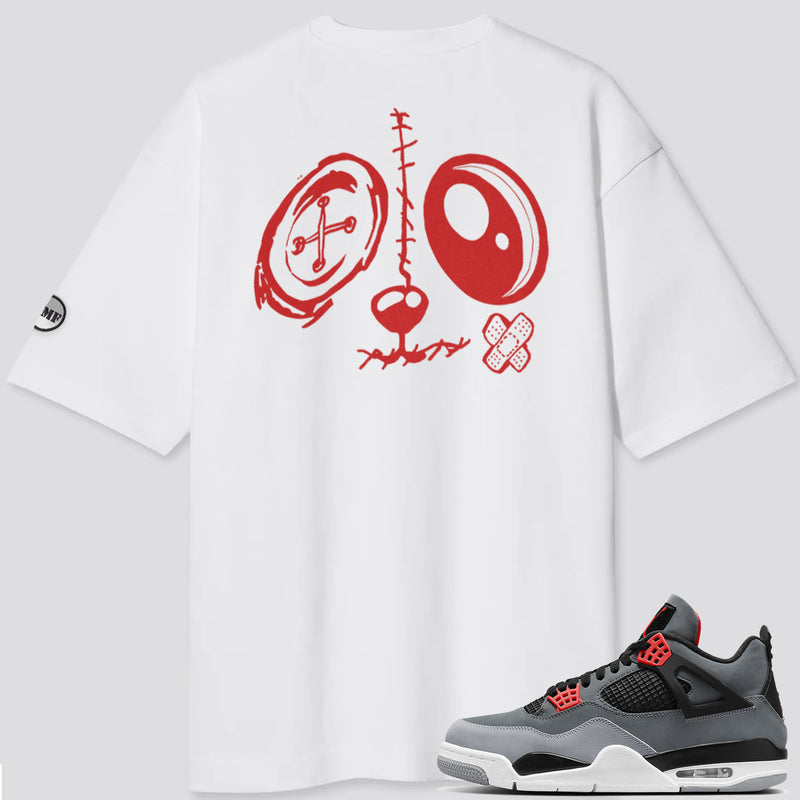 Jordan 4 Infrared BMF Bunny Face Oversized T- Shirt