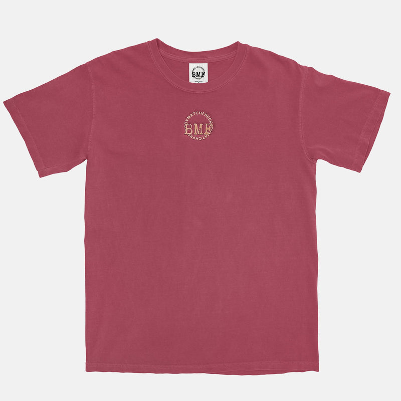 Jordan 1 Crimson Tint Embroidered BMF Leopard Head Pigment Dyed Vintage Wash Heavyweight T-Shirt