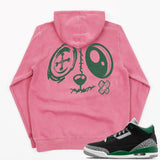 Jordan 3 Pine Green BMF Bunny Face Pigment Dyed Hoodie