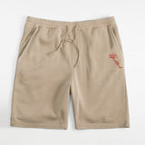 Embroidered Red BMF Script Pigment Dyed Shorts