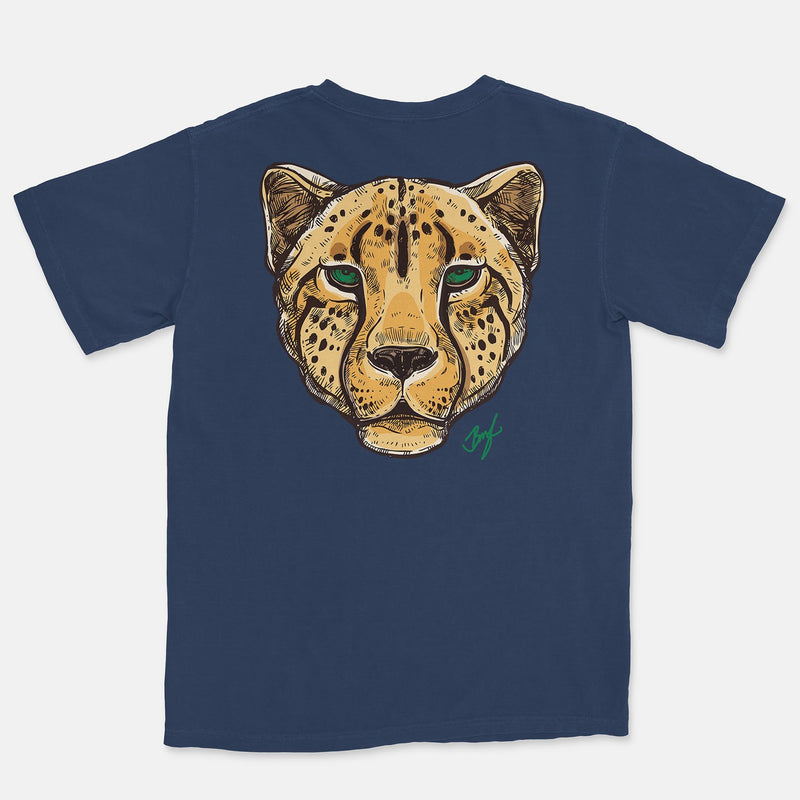 Jordan 1 Pine Green Embroidered BMF Leopard Head Vintage Wash Heavyweight T-Shirt