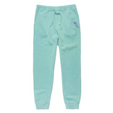 Purple Embroidered BMF Pigment Dyed Joggers