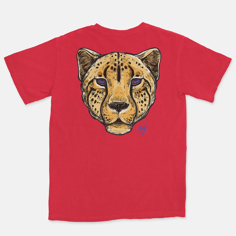 Jordan 3 Purple Court Embroidered BMF Leopard Head Vintage Wash Heavyweight T-Shirt