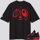 Jordan 4 Red Thunder BMF Bunny Face Oversized T- Shirt