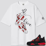 Jordan 4 Red Thunder Valentine BMF Oversized T- Shirt