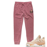 Peach Embroidered BMF Bunny Pigment Dyed Joggers