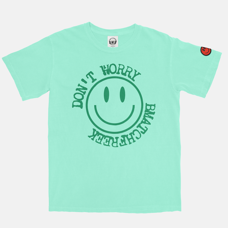 Jordan 1 Lucky Green Red BMF Smiley Vintage Wash Heavyweight T-Shirt