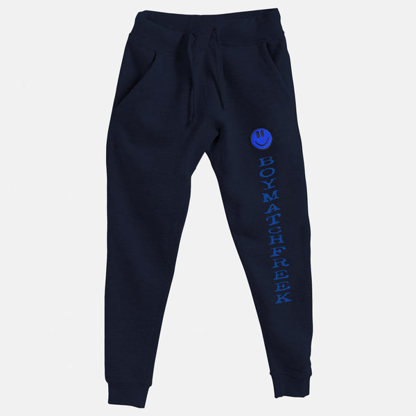 Blue Embroidered BMF Smiley Premium Jogger