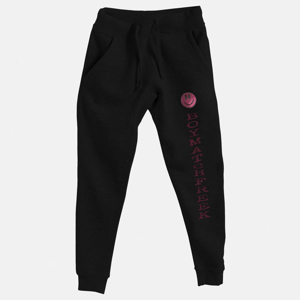 Burgundy Embroidered BMF Smiley Premium Jogger