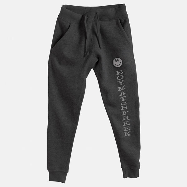 Light Grey Embroidered BMF Smiley Premium Heather Jogger