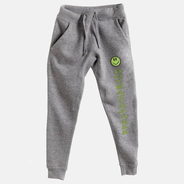 Lime Embroidered BMF Smiley Premium Heather Jogger