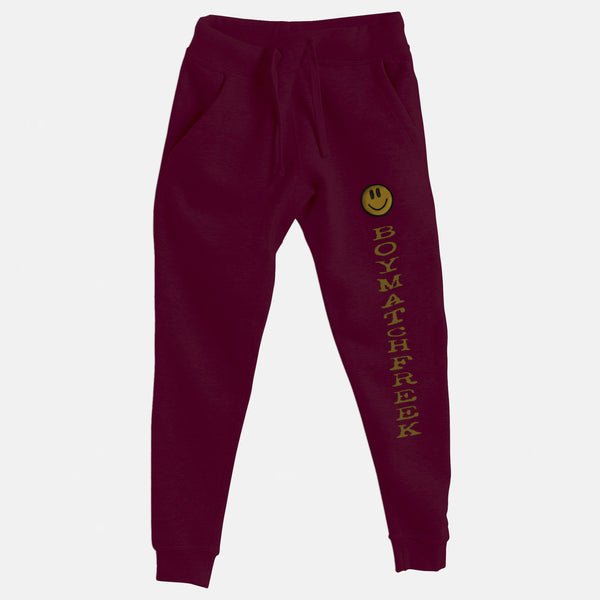 Metallic Gold Embroidered BMF Smiley Premium Jogger