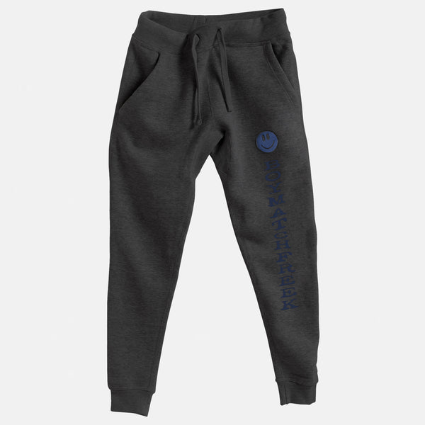 Midnight Navy Embroidered BMF Smiley Premium Heather Jogger