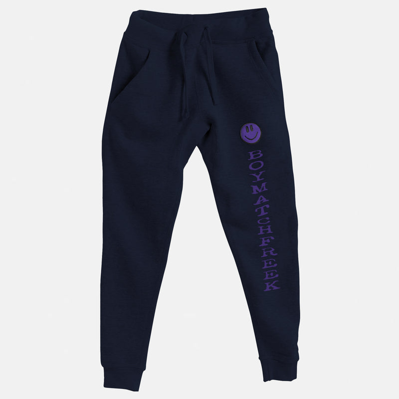 Purple Embroidered BMF Smiley Premium Jogger