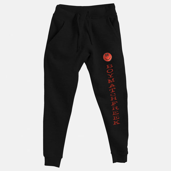 Red Embroidered BMF Smiley Premium Jogger