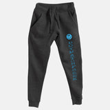 Cyan Blue Embroidered BMF Smiley Premium Heather Jogger