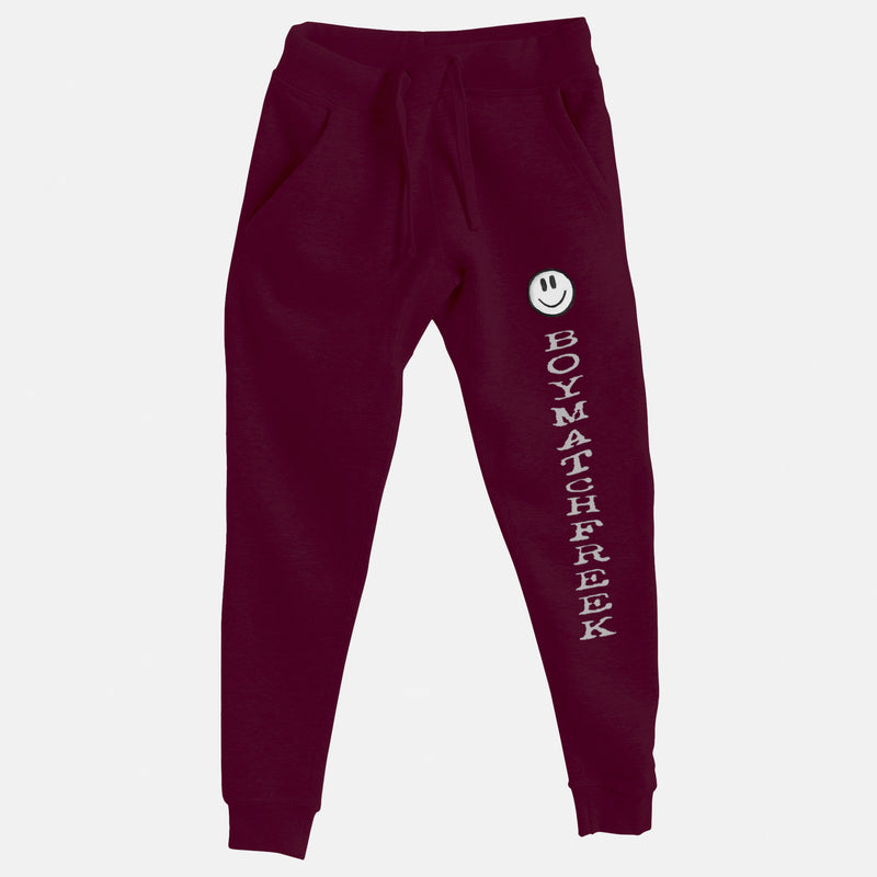 White Embroidered BMF Smiley Premium Jogger