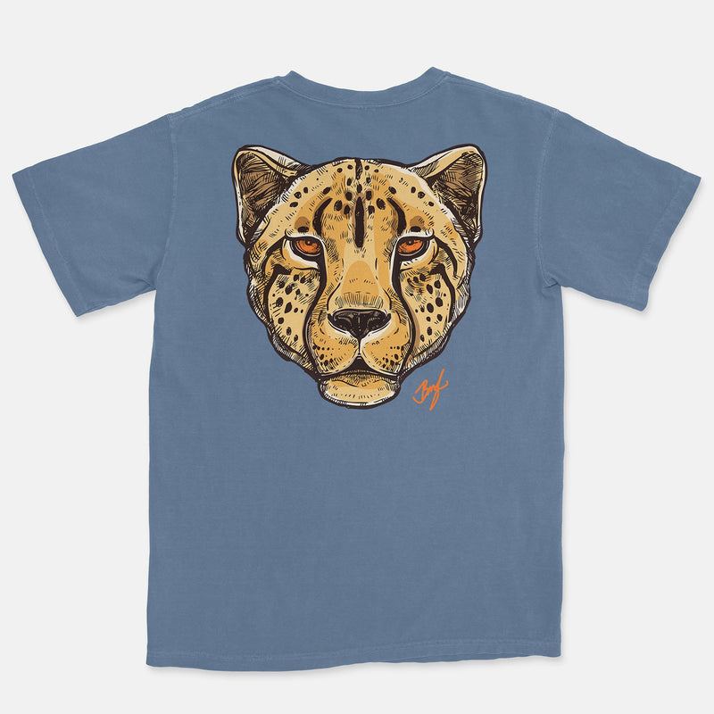 Jordan 13 Starfish Orange Embroidered BMF Leopard Head Pigment Dyed Vintage Wash Heavyweight T-Shirt
