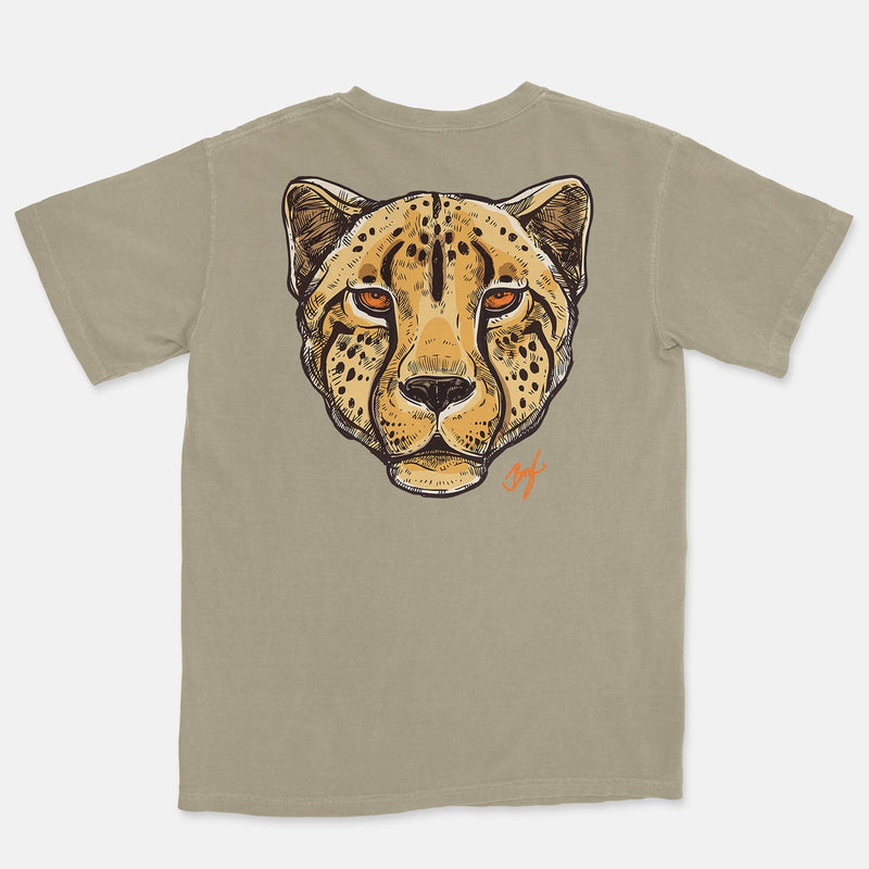 Jordan 13 Starfish Orange Embroidered BMF Leopard Head Pigment Dyed Vintage Wash Heavyweight T-Shirt