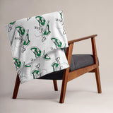 Jordan 1 Lucky Green Valentine BMF Throw Blanket