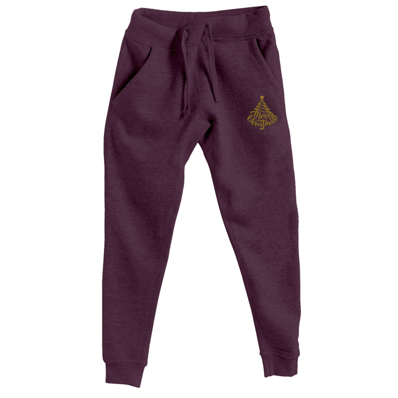 Gold Embroidered XMAS Tree Premium Joggers