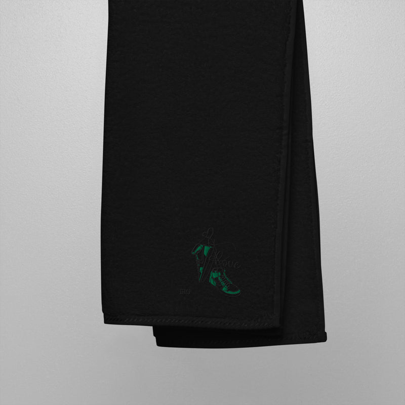 Jordan 1 Green Valentine Embroidered Premium Cotton Towels