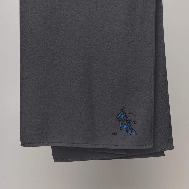 Jordan 1 University Blue Valentine Embroidered Premium Cotton Towels
