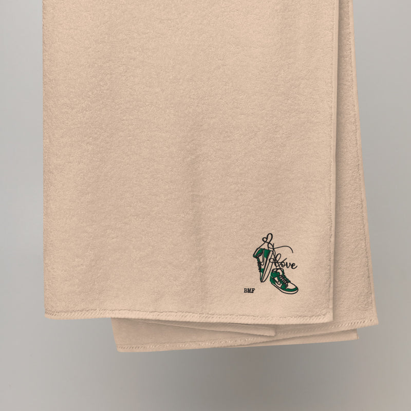 Jordan 1 Green Valentine Embroidered Premium Cotton Towels