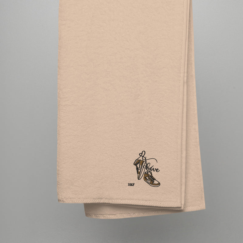 Jordan 1 Dark Mocha Valentine Embroidered Premium Cotton Towels