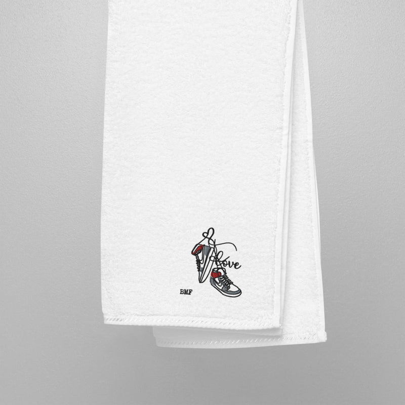Jordan 1 Smoke Grey Valentine Embroidered Premium Cotton Towels