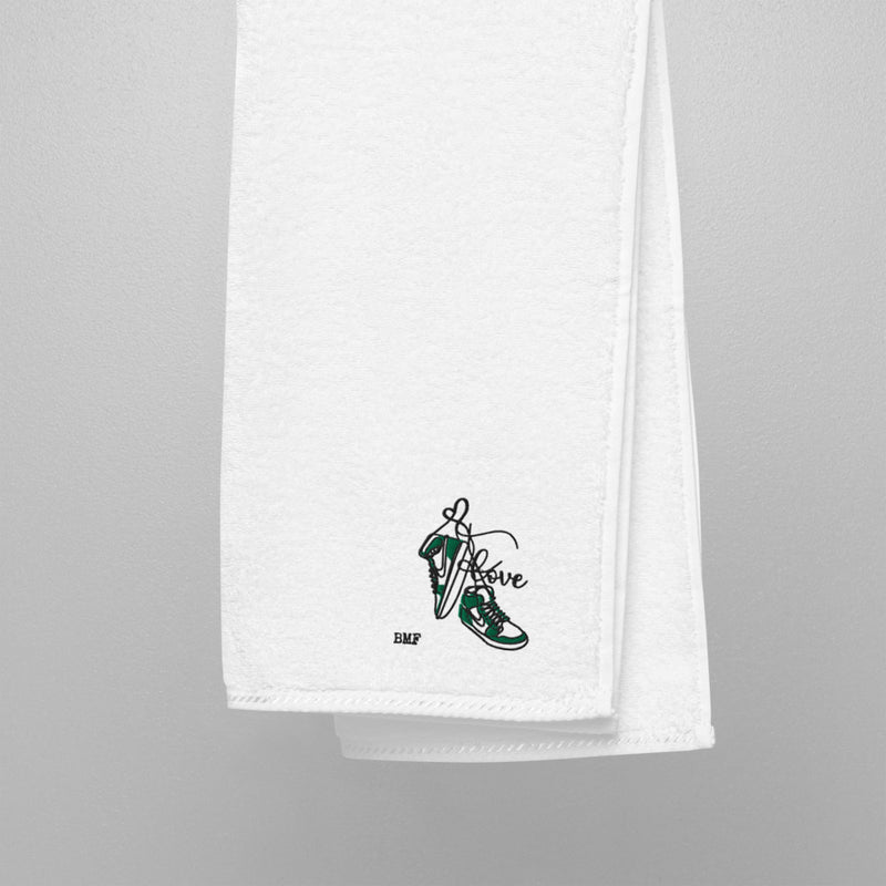 Jordan 1 Green Valentine Embroidered Premium Cotton Towels