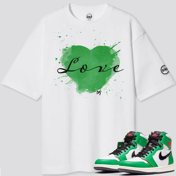 Jordan 1 Lucky Green BMF Love Oversized T- Shirt