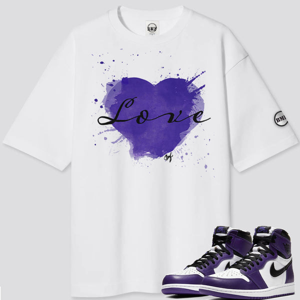 Jordan 1 Purple Court BMF Love Oversized T- Shirt
