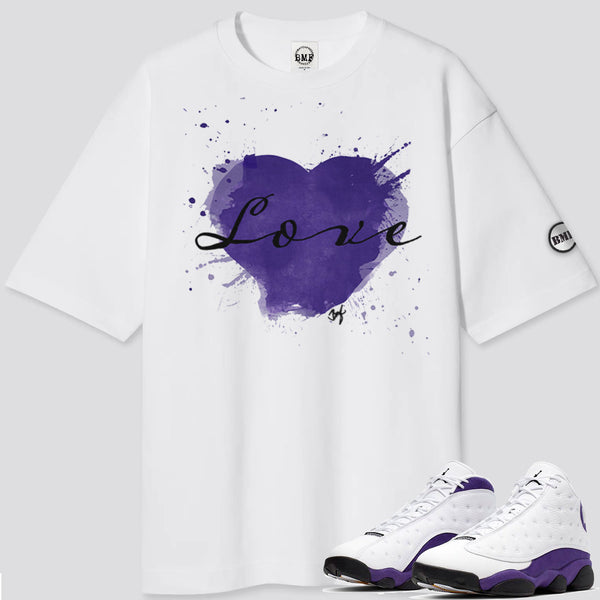 Jordan 13 Lakers BMF Love Oversized T- Shirt