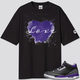 Jordan 3 Court Purple BMF Love Oversized T- Shirt