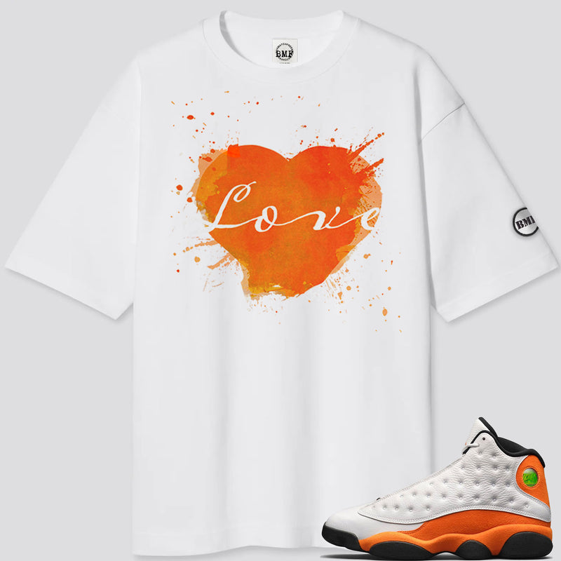 Jordan 13 Starfish Orange BMF Love Oversized T- Shirt