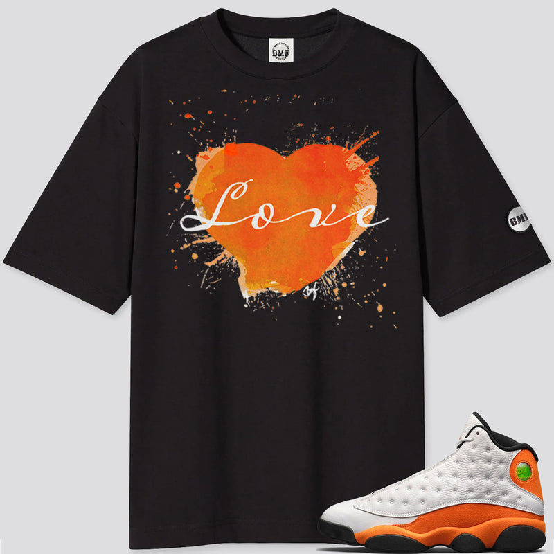Jordan 13 Starfish Orange BMF Love Oversized T- Shirt
